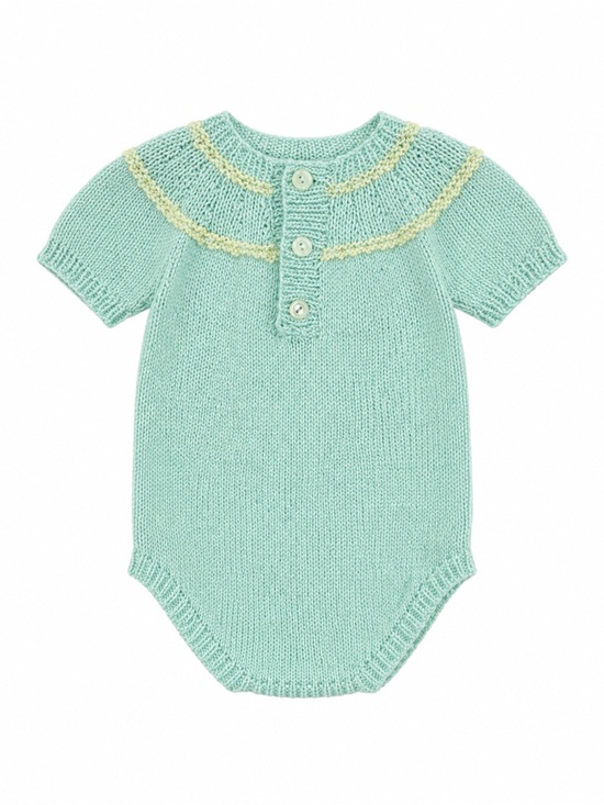 Handmade Other - Size 6–12 Months Handmade Baby Knit Romper Mint Green Short Sleeve Heirloom